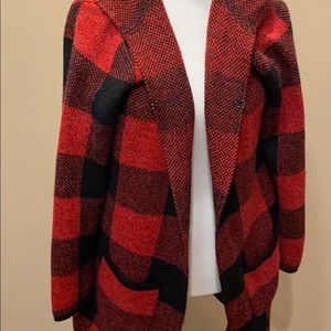 Hooded flannel coat